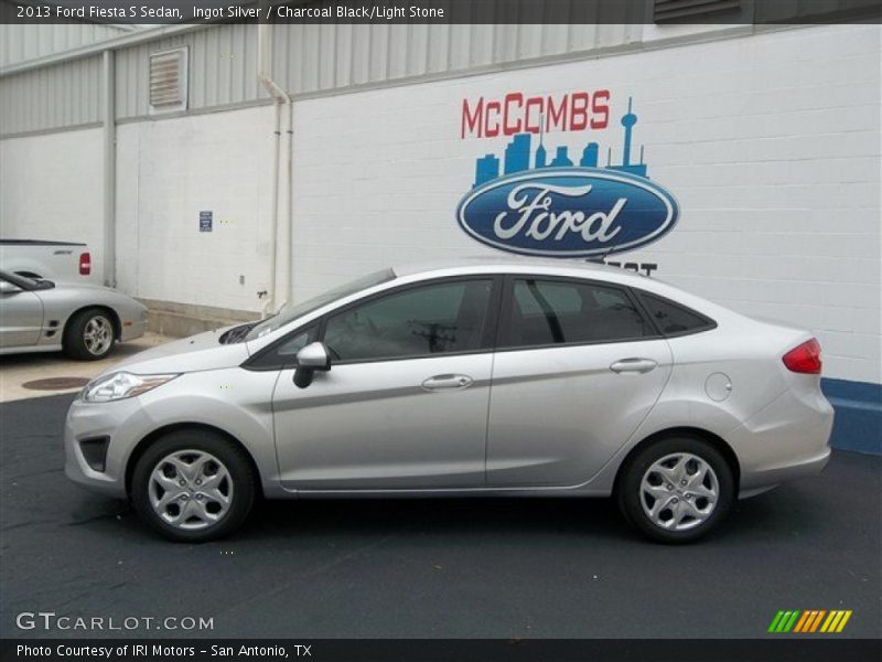 Ingot Silver / Charcoal Black/Light Stone 2013 Ford Fiesta S Sedan
