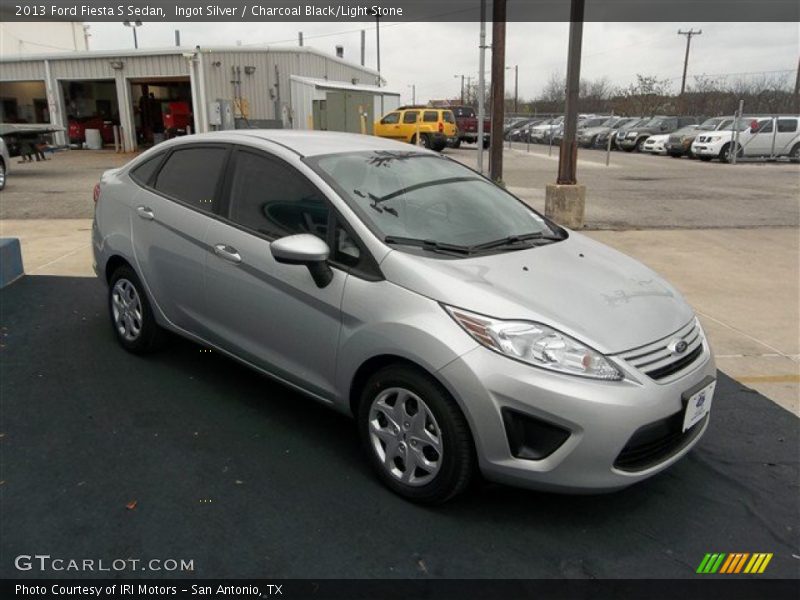 Ingot Silver / Charcoal Black/Light Stone 2013 Ford Fiesta S Sedan