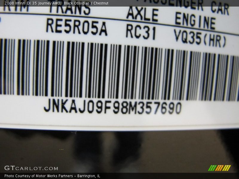 Black Obsidian / Chestnut 2008 Infiniti EX 35 Journey AWD