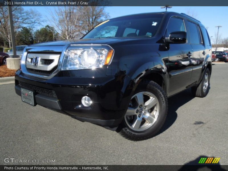 Crystal Black Pearl / Gray 2011 Honda Pilot EX-L