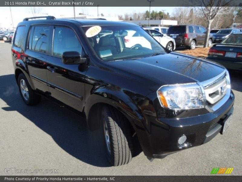 Crystal Black Pearl / Gray 2011 Honda Pilot EX-L