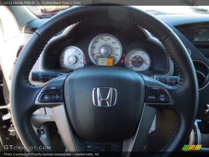 Crystal Black Pearl / Gray 2011 Honda Pilot EX-L