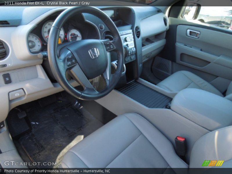 Crystal Black Pearl / Gray 2011 Honda Pilot EX-L