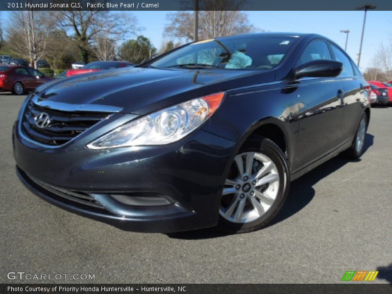 Pacific Blue Pearl / Camel 2011 Hyundai Sonata GLS