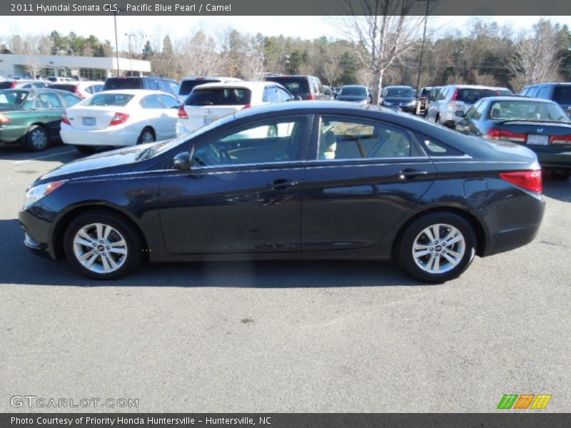Pacific Blue Pearl / Camel 2011 Hyundai Sonata GLS