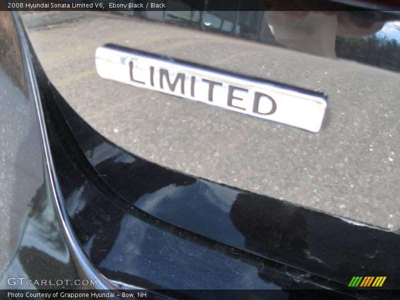 Ebony Black / Black 2008 Hyundai Sonata Limited V6