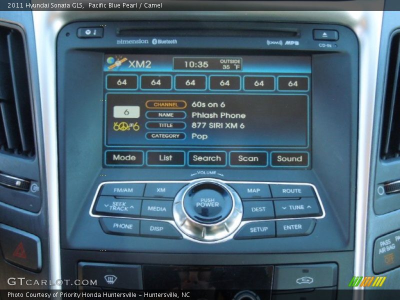 Pacific Blue Pearl / Camel 2011 Hyundai Sonata GLS