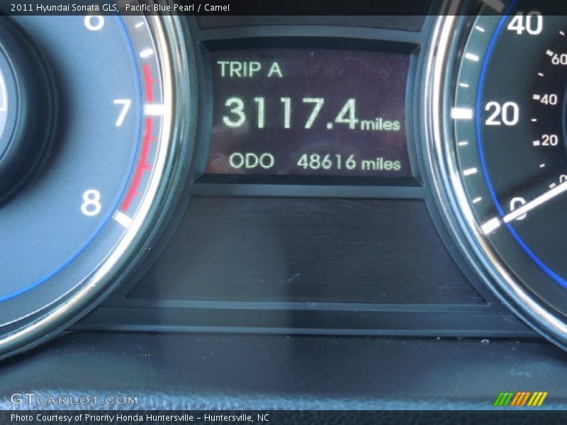 Pacific Blue Pearl / Camel 2011 Hyundai Sonata GLS