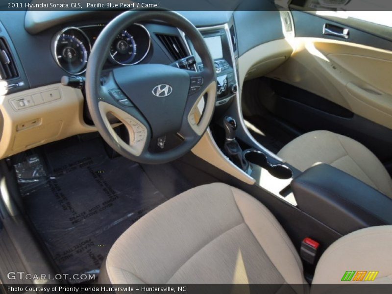 Pacific Blue Pearl / Camel 2011 Hyundai Sonata GLS