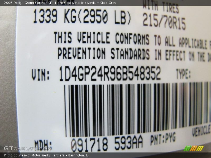 Linen Gold Metallic / Medium Slate Gray 2006 Dodge Grand Caravan SE