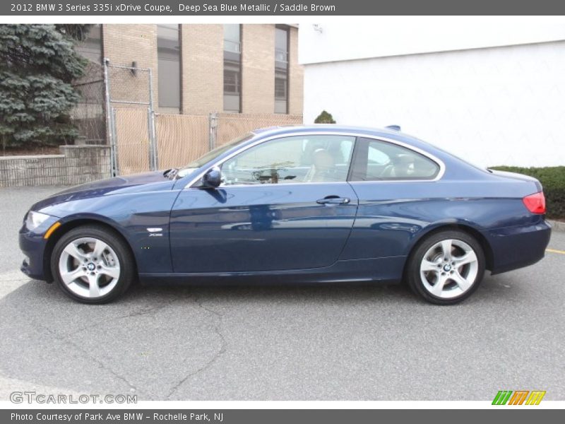 Deep Sea Blue Metallic / Saddle Brown 2012 BMW 3 Series 335i xDrive Coupe
