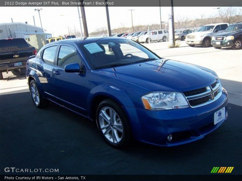 Blue Streak Pearl / Black/Red 2012 Dodge Avenger SXT Plus