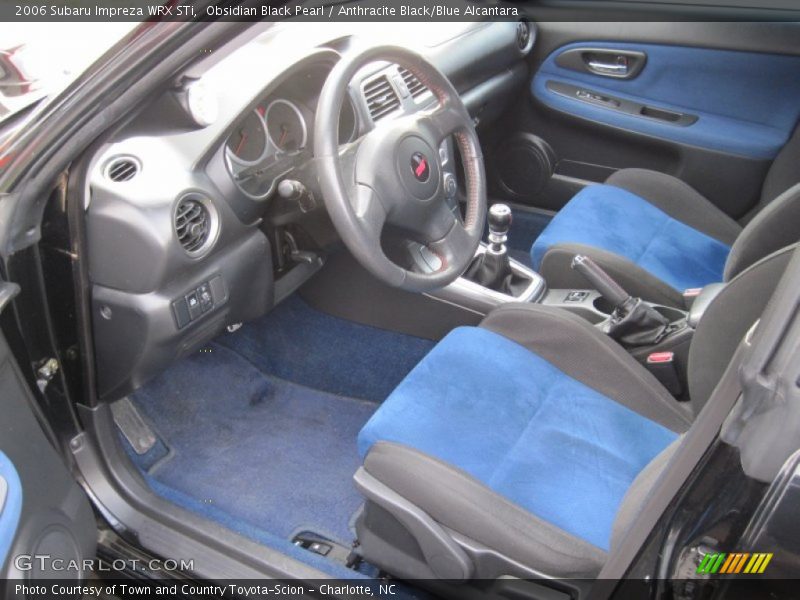  2006 Impreza WRX STi Anthracite Black/Blue Alcantara Interior