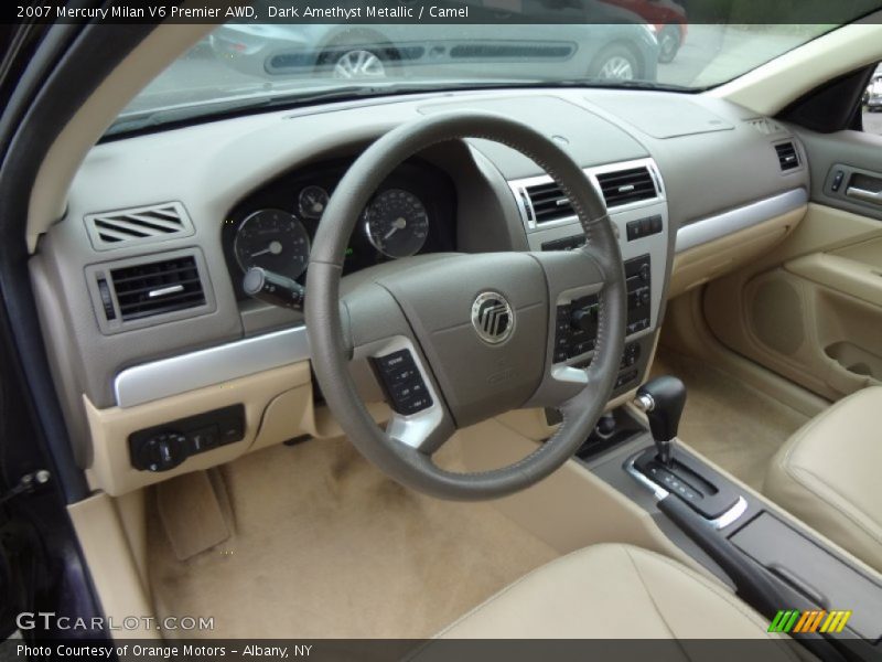 Dark Amethyst Metallic / Camel 2007 Mercury Milan V6 Premier AWD