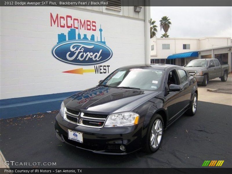 Blackberry Pearl / Black/Red 2012 Dodge Avenger SXT Plus