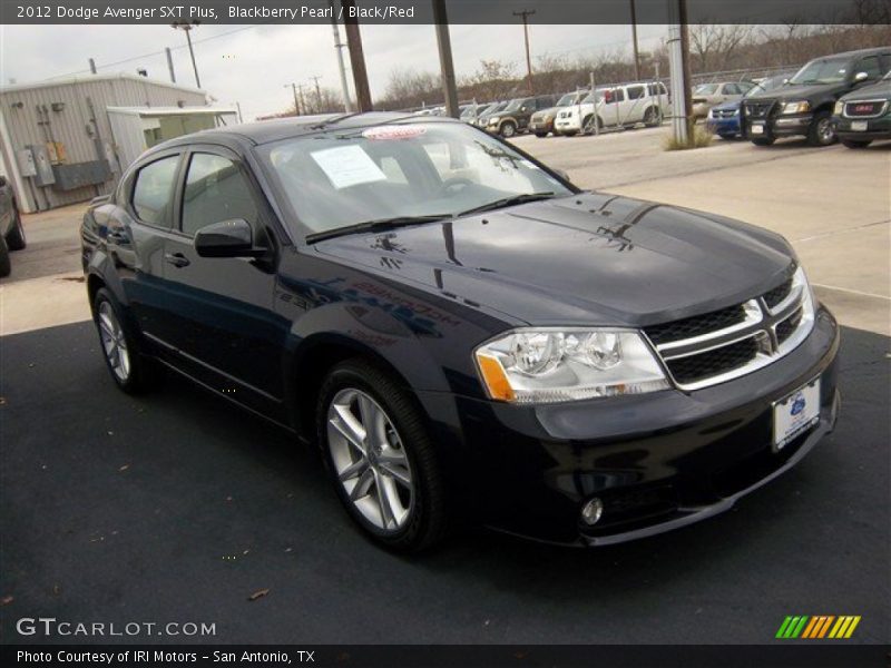 Blackberry Pearl / Black/Red 2012 Dodge Avenger SXT Plus