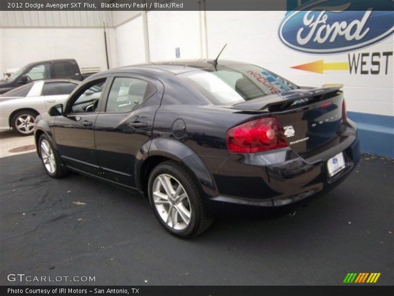Blackberry Pearl / Black/Red 2012 Dodge Avenger SXT Plus
