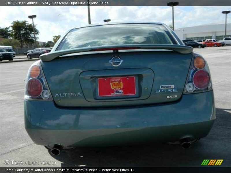 Seascape Light Blue / Blond Beige 2002 Nissan Altima 3.5 SE