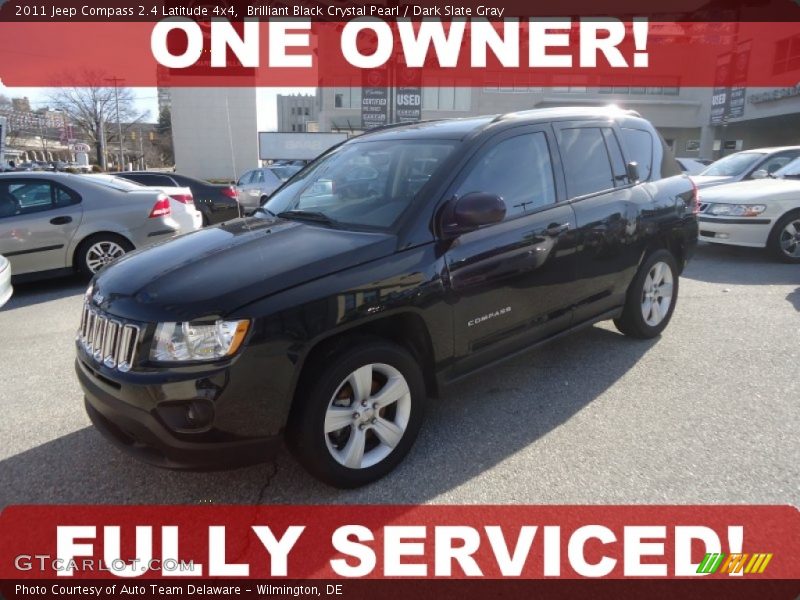 Brilliant Black Crystal Pearl / Dark Slate Gray 2011 Jeep Compass 2.4 Latitude 4x4