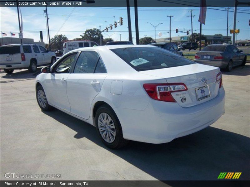 Super White / Ash 2012 Toyota Camry LE