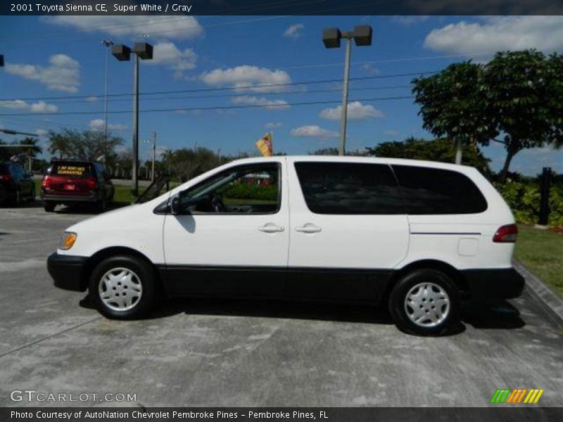 Super White / Gray 2001 Toyota Sienna CE