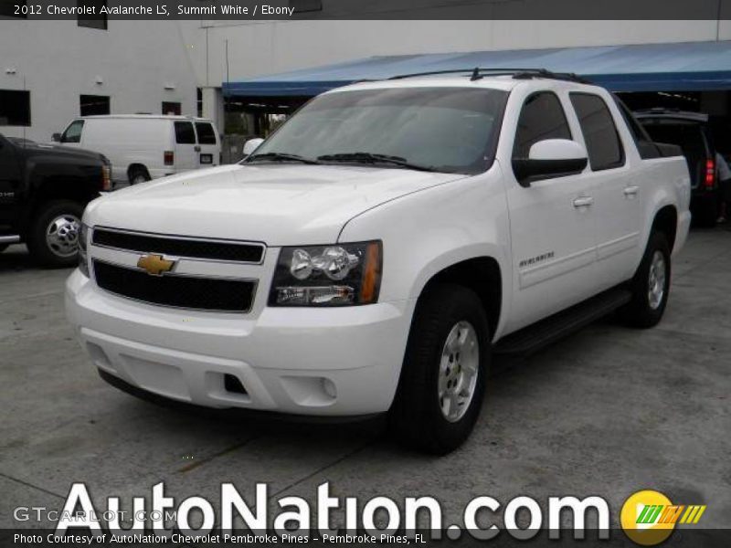 Summit White / Ebony 2012 Chevrolet Avalanche LS
