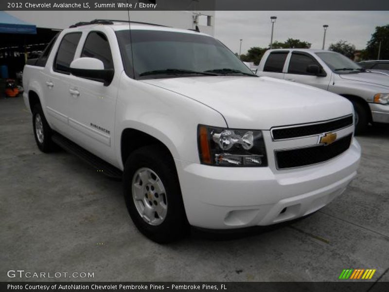 Summit White / Ebony 2012 Chevrolet Avalanche LS