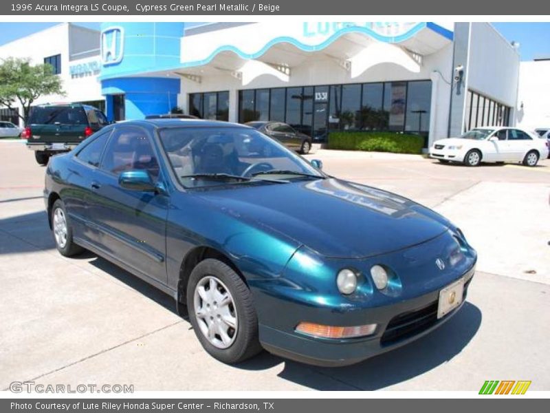 Cypress Green Pearl Metallic / Beige 1996 Acura Integra LS Coupe