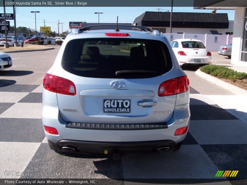 Silver Blue / Beige 2008 Hyundai Santa Fe SE