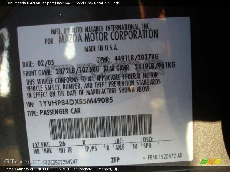 Steel Gray Metallic / Black 2005 Mazda MAZDA6 s Sport Hatchback