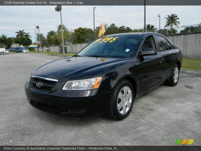 Deepwater Blue / Gray 2008 Hyundai Sonata GLS V6