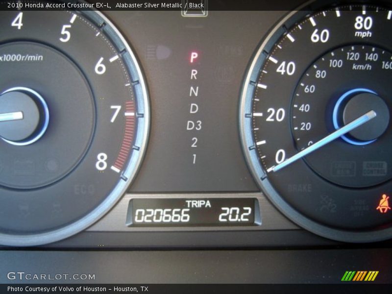 Alabaster Silver Metallic / Black 2010 Honda Accord Crosstour EX-L