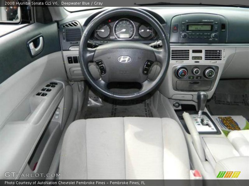 Deepwater Blue / Gray 2008 Hyundai Sonata GLS V6