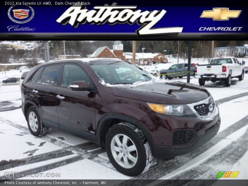 Dark Cherry / Black 2012 Kia Sorento LX AWD