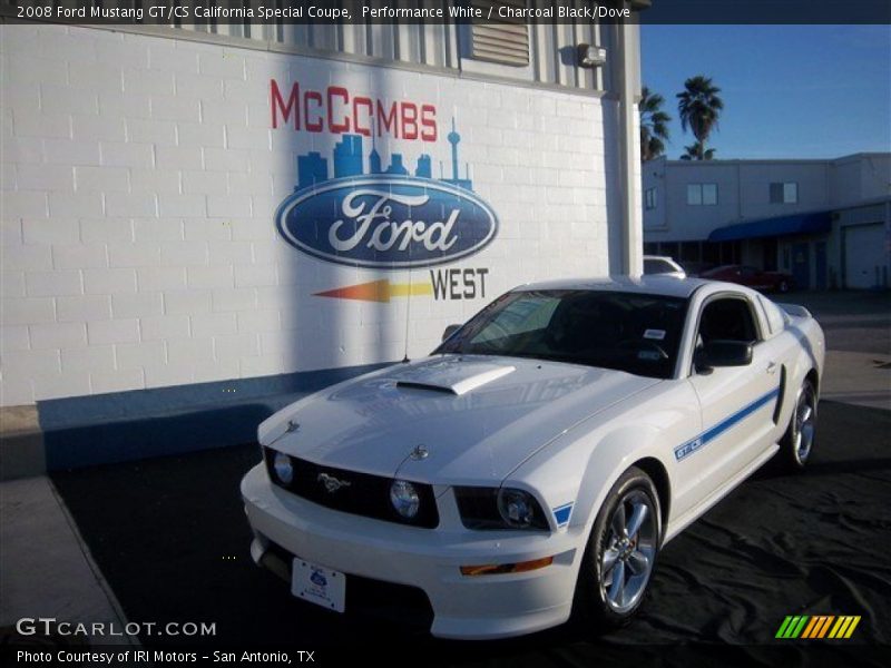 Performance White / Charcoal Black/Dove 2008 Ford Mustang GT/CS California Special Coupe