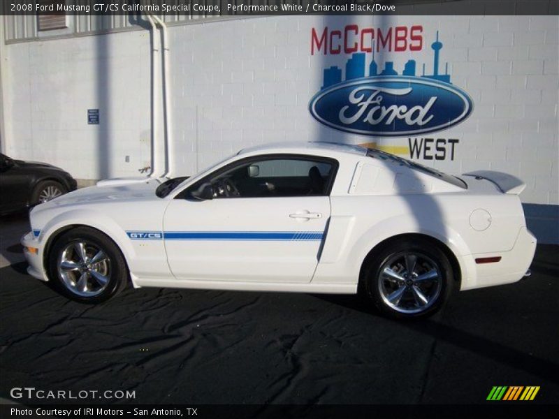 Performance White / Charcoal Black/Dove 2008 Ford Mustang GT/CS California Special Coupe