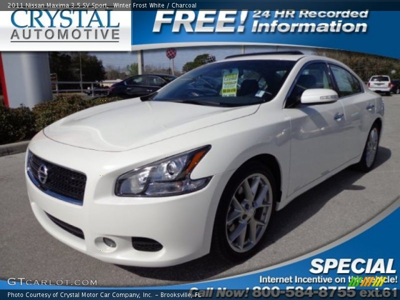 Winter Frost White / Charcoal 2011 Nissan Maxima 3.5 SV Sport