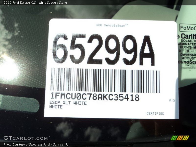 White Suede / Stone 2010 Ford Escape XLS