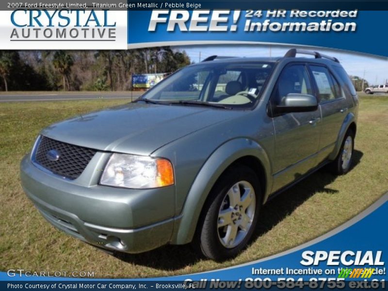 Titanium Green Metallic / Pebble Beige 2007 Ford Freestyle Limited