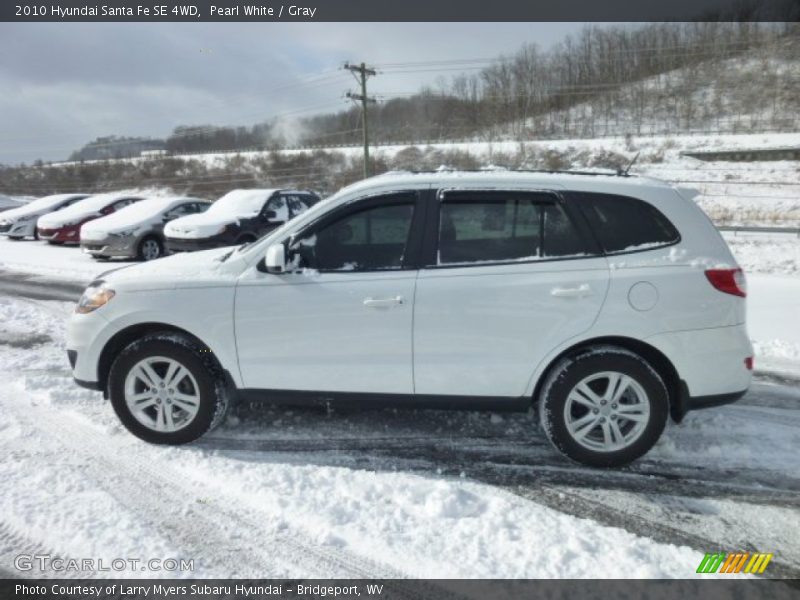 Pearl White / Gray 2010 Hyundai Santa Fe SE 4WD