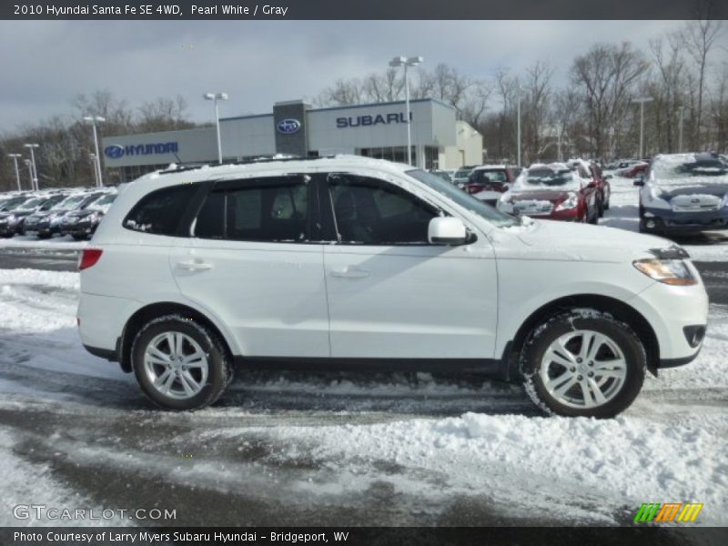 Pearl White / Gray 2010 Hyundai Santa Fe SE 4WD