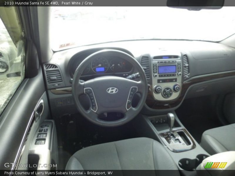 Pearl White / Gray 2010 Hyundai Santa Fe SE 4WD