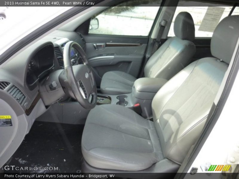 Pearl White / Gray 2010 Hyundai Santa Fe SE 4WD