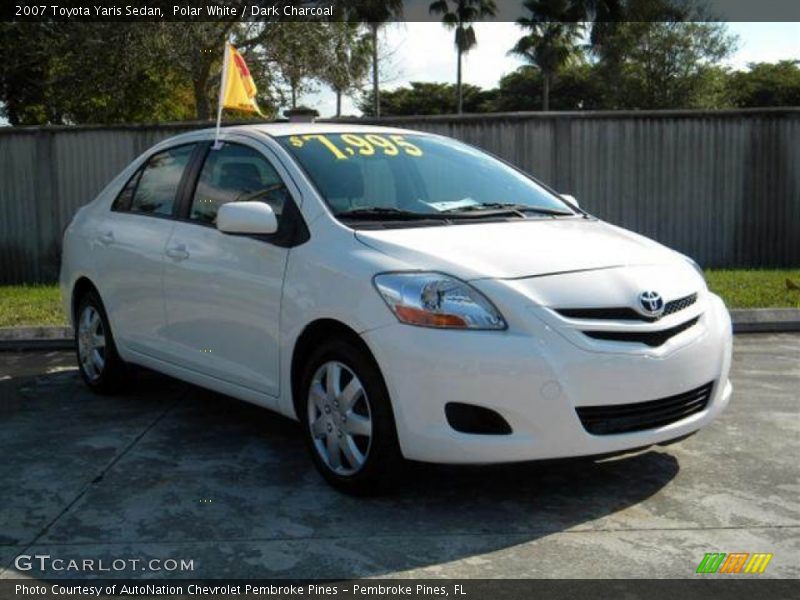 Polar White / Dark Charcoal 2007 Toyota Yaris Sedan