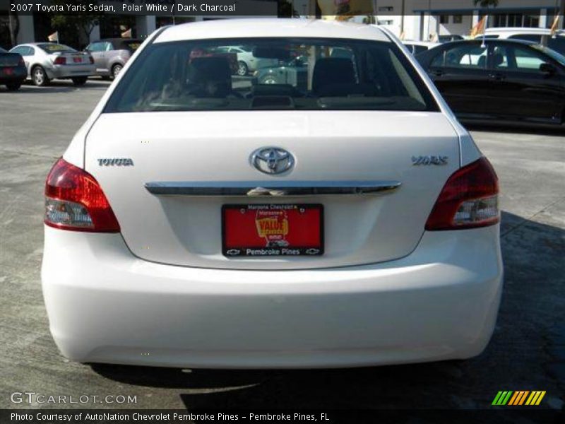 Polar White / Dark Charcoal 2007 Toyota Yaris Sedan