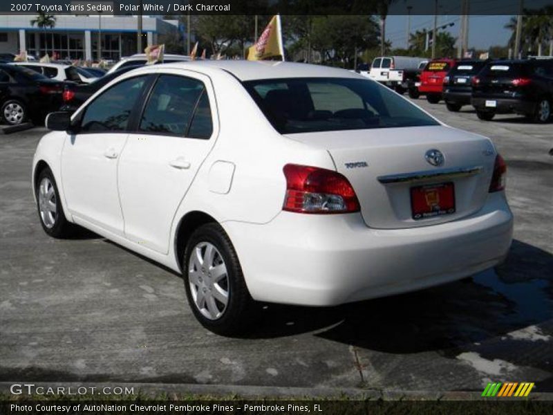 Polar White / Dark Charcoal 2007 Toyota Yaris Sedan