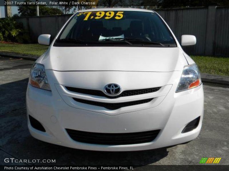 Polar White / Dark Charcoal 2007 Toyota Yaris Sedan