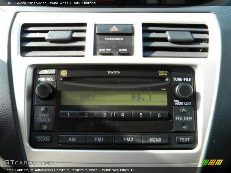 Polar White / Dark Charcoal 2007 Toyota Yaris Sedan
