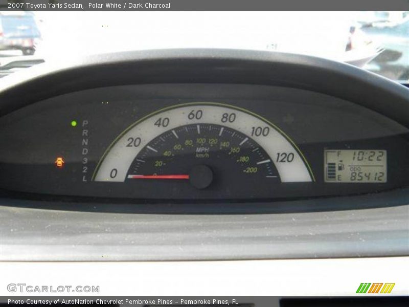 Polar White / Dark Charcoal 2007 Toyota Yaris Sedan