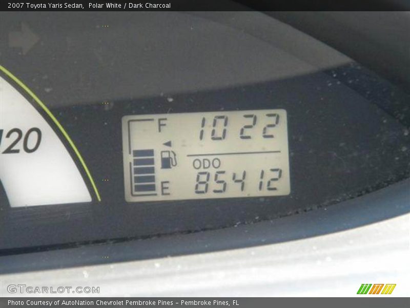 Polar White / Dark Charcoal 2007 Toyota Yaris Sedan